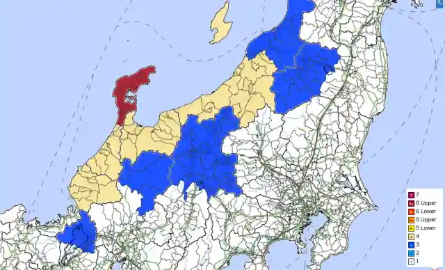 6.5도 지진 일본 이시카와현을 강타